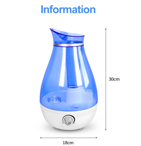 2.5L ຄວາມອາດສາມາດຂະຫນາດໃຫຍ່ Ultrasonic Humidifier Home-Use