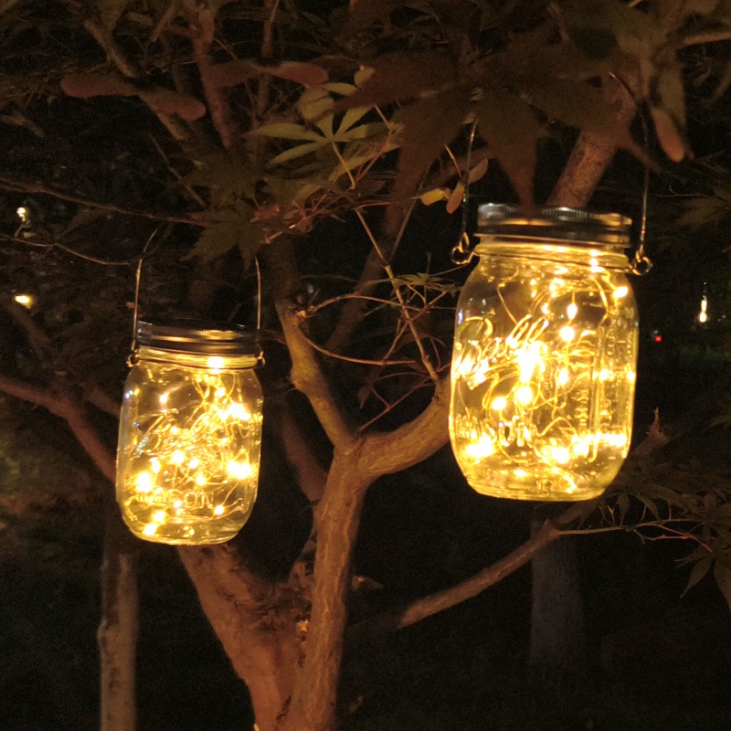 ພູມສັນຖານແສງຕາເວັນ Mason Jar Can Lights