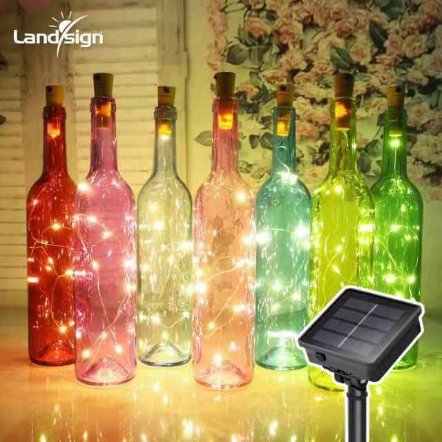 ແສງຕາເວັນ Waterproof Wine Bottle Plug String Lights